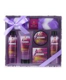 Lavender Fields Bath and Body Gift Set for Women | Home Spa Essentials - Shower Gel Bubble Bath Body Scrub Lotion & Bath Salt - Buy Online on GoSupps.com