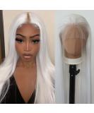 Snow White Long Straight Synthetic Lace Front Wig for Black Women - Heat Resistant Fiber, Natural Hairline with Baby Hair - Perfect for Cosplay and Daily Wear - Buy Online on GoSupps.com