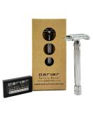 Parker Safety Razor Model 82R - Deluxe Chrome Heavyweight Twist-to-Open Butterfly Razor + 5 Double Edge Blades | International Shipping - Buy Online on GoSupps.com