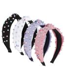 Jaciya 4 Pack Pearl & Beaded Headbands for Women & Girls - Colorful Knotted Turban Hair Accessories - Buy Online on GoSupps.com