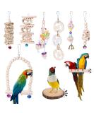 Bird Toys - 9 Piece Parrot Swing Set & Cage Accessories | Wooden Platforms for Budgies Finches & Nymphensittiche - Buy Online on GoSupps.com