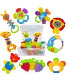 Aiviai Baby Rassel BeiÃring Set | 11 PCs Musical Rattles & Teething Toys for 0-12 Months | Perfect Gifts for Babies & Toddlers - Buy Online on GoSupps.com