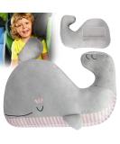 Pinkgarden Kids Seat Belt Pillow with Neck Support - Whale Design | Soft Plush Cushion for Car Safety | Boys and Girls Travel Accessory - Buy Online on GoSupps.com