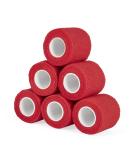 Buy Legal Self-Adhesive Bandage 5cm x 4.5m - 6 Rolls Cohesive First Aid Wrap for Dogs & Sports - Red Elastic Binding - Buy Online on GoSupps.com