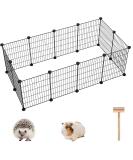 C&AHOME 12 PCS Pet Playpen for Guinea Pigs, Puppy - Portable Indoor Exercise Cage Fence for Small Animals - DIY Metal Yard Fence - Black - Buy Online on GoSupps.com
