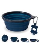 Bonza Extra Large Foldable Dog Bowl | Portable & Leak-Proof for Medium to Large Pets - Premium Travel Bowl in Navy Blue - Buy Online on GoSupps.com