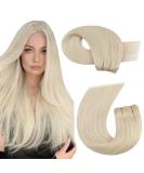 Moresoo Blonde Human Hair Weft Extensions 14 Inch - Double Weft Sew in Weave 100g - Color 60 - Pack of 1 - WEFT #60 - Buy Online on GoSupps.com