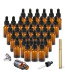 RUCKAE Amber Glass Bottles 0.5 oz 36 Pack with Eye Droppers, Metal Funnel, and Pen - Ideal for Essential Oils, Colognes, and Perfumes - Buy Online on GoSupps.com