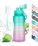 Buy Codicile 2L BPA-Free Drinking Bottle with Straw & Time Marking - Leak-Proof Fitness Hydration Bottle in Green & Pink for Yoga Running & More - Buy Online on GoSupps.com