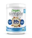Orgain Simple Organic Vegan Vanilla Protein Powder - 20g Plant Based Protein, Fewer Ingredients, Dairy-Free, Gluten-Free, Non-GMO - 1.25lb - Buy Online on GoSupps.com