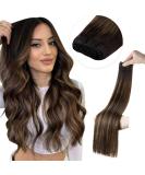 LAAVOO Real Hair Tape Extensions - Brown Ombre Balayage Remy Hair for Sewing 100g #2/8/2 40cm - Premium Real Hair Tressen - Buy Online on GoSupps.com