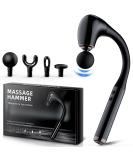 U-Shaped Massage Gun with Extension Handle - Deep Tissue Percussion Device for Pain Relief | 16mm 4 Heads 5 Speed Levels - Perfect for Muscles Neck Shoulders Waist & Legs - Buy Online on GoSupps.com