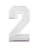3 INCH White Number 2 Patches Appliques Fabric Decorating for Hat Cap Polo Backpack Clothing Jacket T-Shirt DIY Embroidered Iron On/Sew On Patch - Buy Online on GoSupps.com