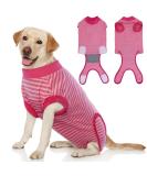 Hjumarayan Post-Op Dog Suit | Medical Protective Shirt for Small to Large Dogs | Anti-Lick Wound Protection | Red Striped Design - Buy Online on GoSupps.com