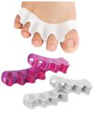Toe Separators for Women & Men - 4PCS Gel Bunion Corrector & Hammer Toe Straightener - Pink & White Toe Spacers for Pain Relief - Buy Online on GoSupps.com