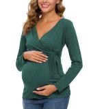 Love2Mi Maternity Breastfeeding Top | Long Sleeve V-Neck | Cute XL Hunter Green - Buy Online on GoSupps.com