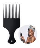 Smooth Plastic Afro Pick Comb - Hairdressing Styling Tool for Natural Curly Hair - Black - Buy Online on GoSupps.com