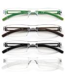 MMOWW 4 Pack Rimless Reading Glasses for Men & Women - Clear Rectangle Blue Light Blocking Eyewear (2.5x) - International Shipping Available - Buy Online on GoSupps.com