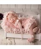 Yuehuam Newborn Photography Prop Girl Outfits Set - Baby Lace Romper, Hat, Pillow, Shoes & Skirt Clothes in Pink for Infant Photoshoot - Buy Online on GoSupps.com