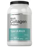 Multi Collagen Protein Powder 32 oz | Type I, II, III, V, X | Hydrolyzed Collagen Peptides | Keto & Paleo Friendly | Unflavored & Gluten Free | by Horbaach - Buy Online on GoSupps.com