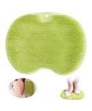 Giugio Non-Slip Silicone Massage Pad - Back Scrubber & Foot Brush with Suction Cup | Exfoliating Shower Massager (Green) - Clean Exfoliate & Massage - Buy Online on GoSupps.com