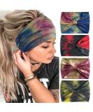 CAKURE Boho Tie-Dyed Wide Headbands Pack of 4 - Non-Slip Turban Sweatbands for Women and Girls - Buy Online on GoSupps.com