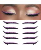 Glitter Eyeliner Stickers - Purple | Instant Adhesive Eye Line Strip for Party Makeup - Buy Online on GoSupps.com