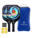 TICCI Pickleball Paddle Set of 2 - USAPA Approved Graphite Rackets with 4 Balls - Ideal for Beginners and Pros - Includes Mesh Bag and Carry Bag - Buy Online on GoSupps.com