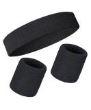 3-Piece Welding Tape Wrist and Headband Set | Sports Bands for Football Basketball Tennis & Gymnastics - Black - Buy Online on GoSupps.com