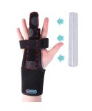 Buy Adjustable Finger Splint Brace for Trigger Finger Support - Right & Left Hand - Fits Index Middle Ring & Pinky - Black - Buy Online on GoSupps.com