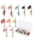 Huiguli Spinner Blinker Set - 10 Lifelike Fishing Baits with Triplet Hooks for Trout Perch Salmon Pike & Walleye - Premium Spinner Bait - Buy Online on GoSupps.com