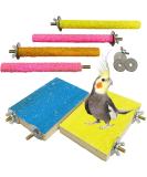 PINVNBY Bird Perch Stand Toy Natural Wooden Parrot Claw Sticks Budgie Playground Grinding Paw Cage Accessories Exercise Toy for Cockatiel Conure Parakeet - Buy Online on GoSupps.com