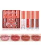 Shiny Lip Gloss & Lip Oil Set - 4 PCS Juicy Hydrating Gloss for Dry Lips | Non-Sticky Gift Kit for Women - Buy Online on GoSupps.com
