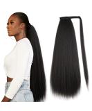 WIGNEE Kinky Straight Wrap Around Ponytail Extension - Natural Black 30 Inch for Black Women - Buy Online on GoSupps.com