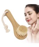 Manual Face Brush Portable Wooden Soft Bristles Cleansing Facial Brush for Facial Body Massage Cleaning Care - Buy Online on GoSupps.com
