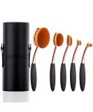 Yoseng Oval Foundation Brush Set - 5 Pcs Toothbrush Makeup Brushes for Flawless Liquid & Cream Application with Case - Buy Online on GoSupps.com