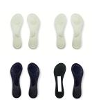 CB 4 Pairs Suede Sponge Invisible Slim Insoles for Women's Shoes - Ball of Foot Pain Relief, Arch Support - 3/4 Length - Black & Off-White Set - Buy Online on GoSupps.com