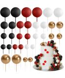 Astaron 32-Piece Tortendeko Balls Cake Topper Set | Mini Balloons for Wedding Baby & Birthday Parties (Red & Black) - International Shipping Available - Buy Online on GoSupps.com