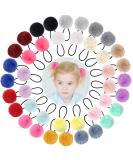Qearl 40 Pieces Pom Ball Elastic Hair Ties - Fluffy Ponytail Holders for Women, Girls, Kids - Hair Accessories - Buy Online on GoSupps.com