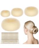 URAQT Hair Donut Bun Maker Set 4 Pcs Ring Style Donut Bun Shaper with 30 Hair Pins Blonde Chignon Doughnut Bun Hair Accessories for Girls Kids Women DIY Chignon Hair Styles Beige-4 Sizes - Buy Online on GoSupps.com