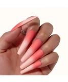 24Pcs Makartt Extra Long Press on Nail Kit Birds Of Paradise Orange | Gradient Color Acrylic Tips False Nails DIY Salon Set - Buy Online on GoSupps.com