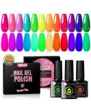 UR SUGAR Neon Gel Nail Polish Set - 12 Vibrant Colors for DIY Manicure Fluorescent Spring & Summer Nail Art Kit - Buy Online on GoSupps.com