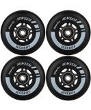 AOWESM Inline Skate Wheels 80mm 85A with ABEC-9 Bearings and Spacers - 4 Pack | Outdoor Roller Blades Replacement Wheels - Black - Buy Online on GoSupps.com