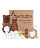 BABYLEDO Baby Fruit Pacifier with Teething Ring | 6+ Months | Safe for Fruits & Vegetables | Cute Bear Design - Duet Brown  - Buy Online on GoSupps.com