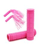 Bike Handle Grips with Tassel Streamers for Girls Boys and Kids, Non-Slip Bicycle Handlebar Grips Cover for Mountain Bike, Scooters Road Bike BMX MTB Cycling Replacement Parts Pink & Streamers - Buy Online on GoSupps.com