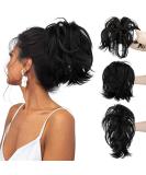 Jet Black 8 inch Claw Clip Ponytail Hair Extension - CJL HAIR Messy Bun Hairpiece - Buy Online on GoSupps.com