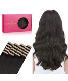 WhenALIFE Tape Extensions - Real Hair 20PCs 60g 26 Inch Dark Brown Remy Invisible Skin Weft Extensions - Buy Online on GoSupps.com