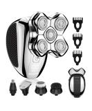 MAXGROOM 5-in-1 Waterproof Head Shaver for Bald Men - LED Display USB Rechargeable Travel Pouch | Ultimate Grooming Tool - Buy Online on GoSupps.com
