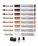 Procest 17 Piece Furniture Repair Kit - Wood Markers, Filler, Wax Sticks - Cover Scratches, Cracks on Furniture, Floors, Cabinets - 8 Colors - Buy Online on GoSupps.com