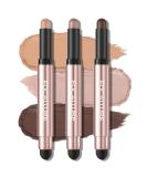 FOCALLURE 3-Piece Eyeshadow Sticks Set | Shimmer & Matte | Blendable, Long-Lasting, Waterproof | Including Sponge Brush | Makeup Brightener Stick - Buy Online on GoSupps.com
